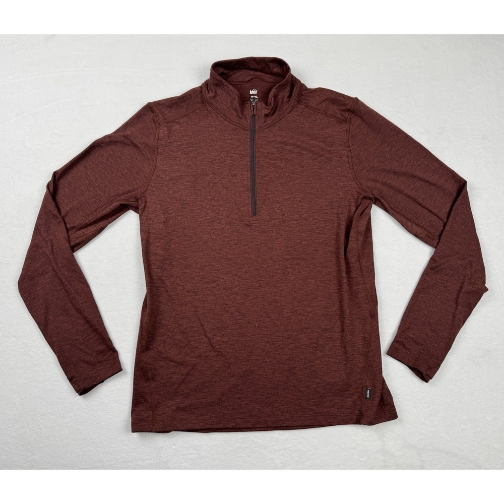 REI Co-op Quarter Zip Pullover Women's Medium Red Heather‎ Lightweight Stretch